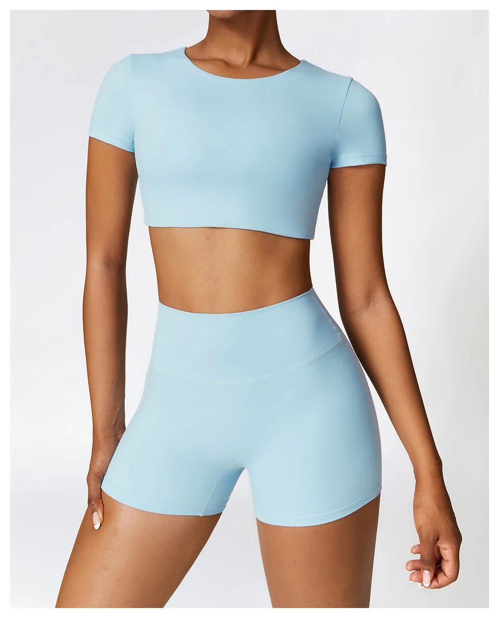 DAISY CROP TEE SKY BLUE