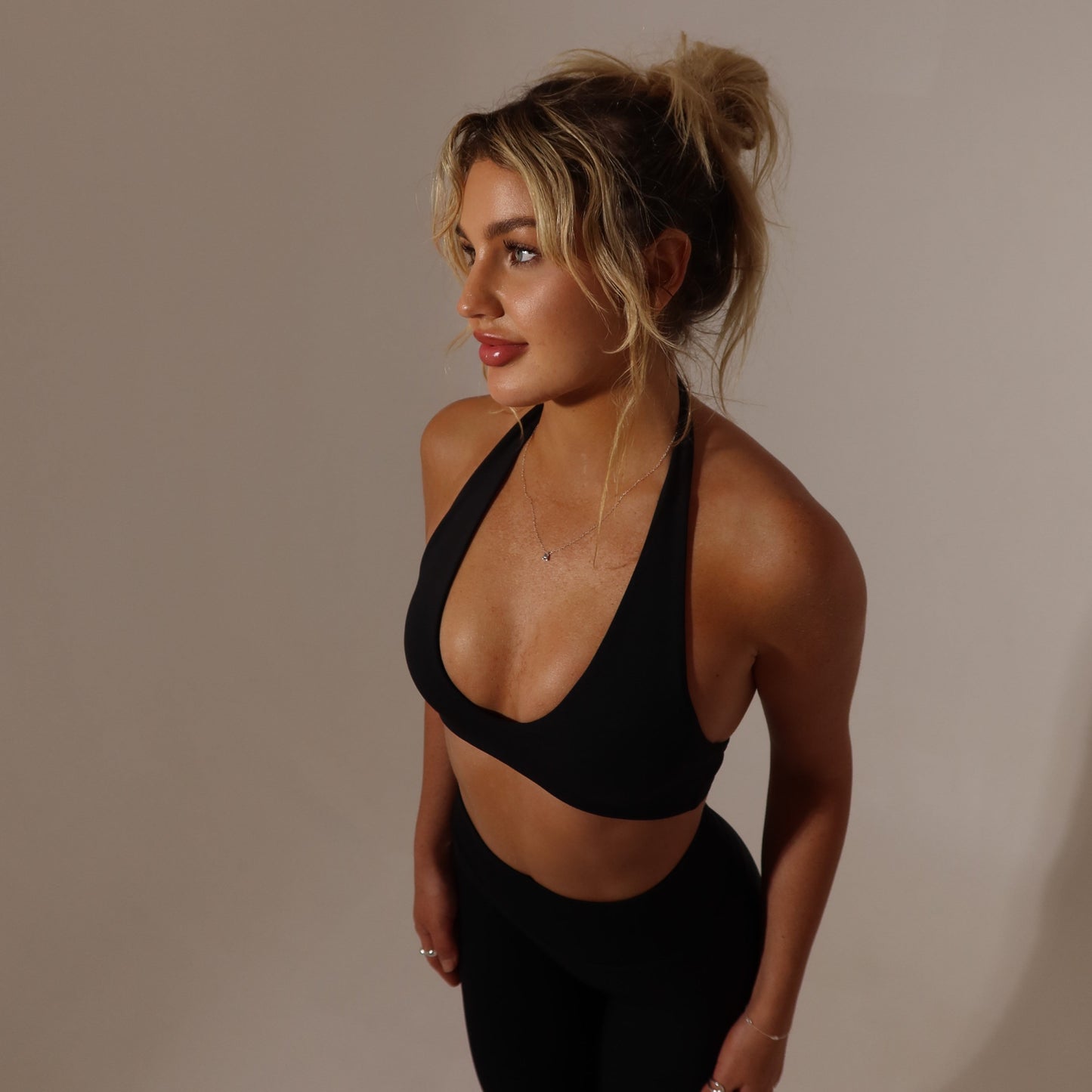 Halter Crop - Black