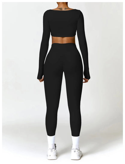 ELEVATE LONG SLEEVE CROP AND PANT 2PCS SET