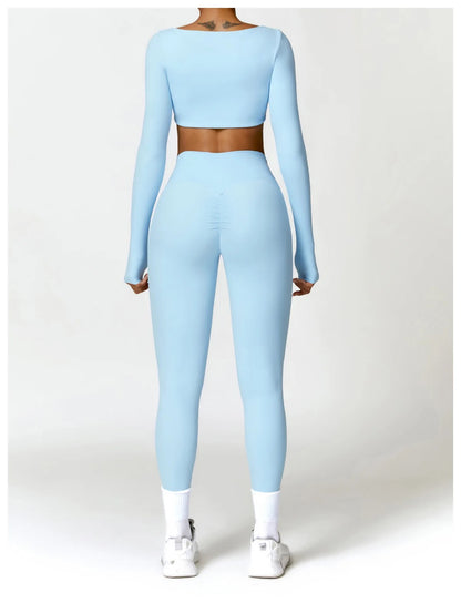 ELEVATE LONG SLEEVE CROP AND PANT 2PCS SET