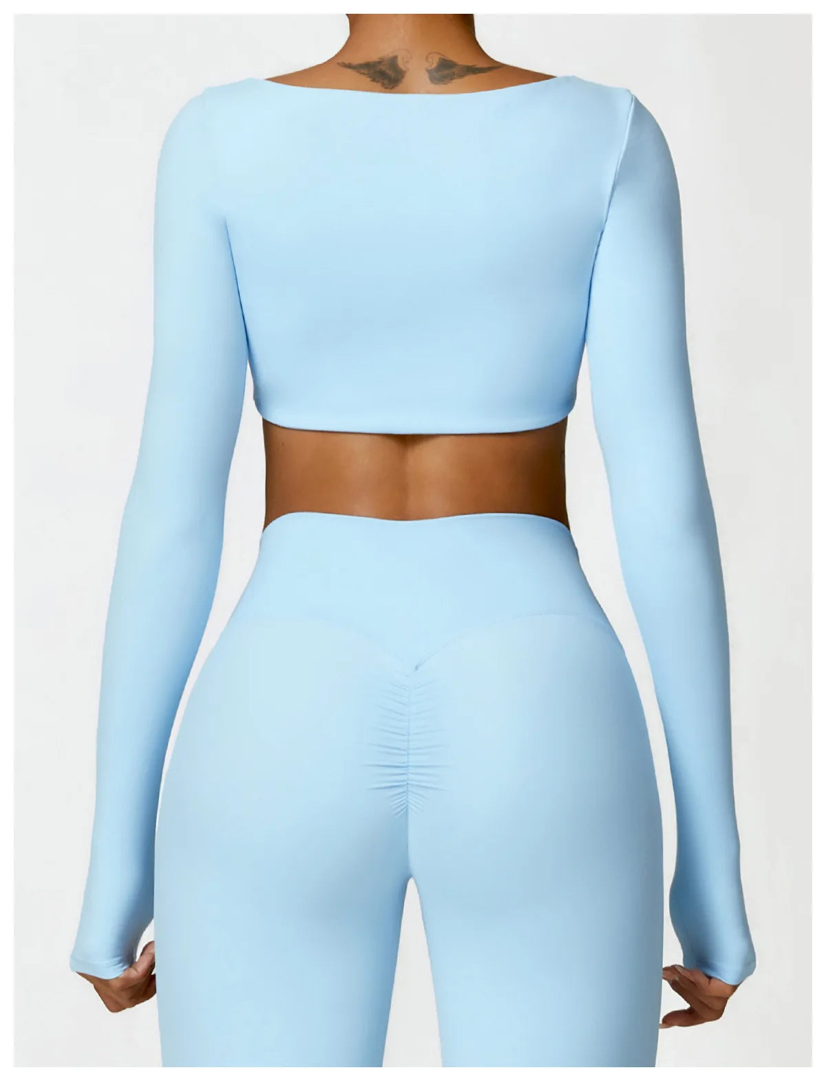 ELEVATE LONG SLEEVE CROP SKY BLUE