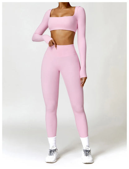 ELEVATE LONG SLEEVE CROP PINK