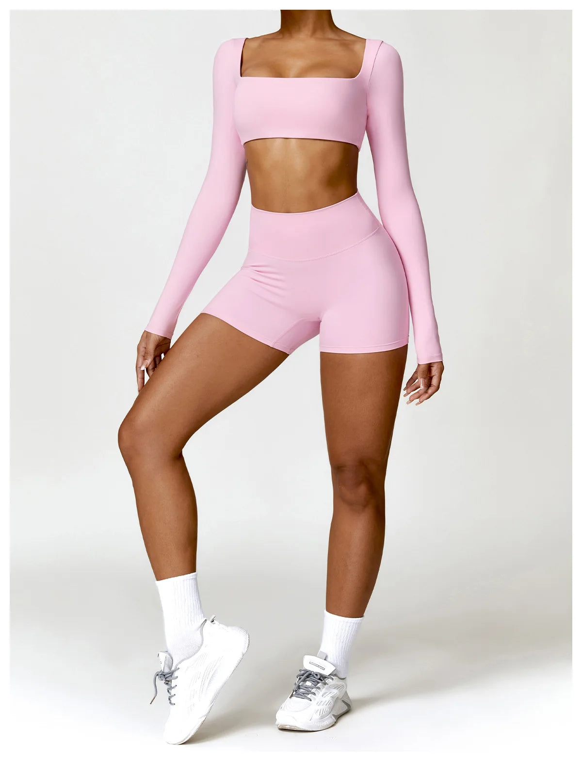 ELEVATE LONG SLEEVE CROP PINK