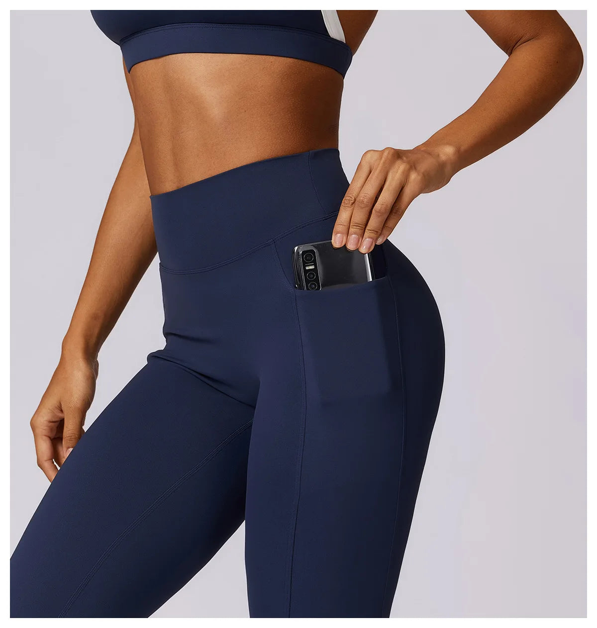 AURA V-BACK LEGGING EMBLEM BLUE