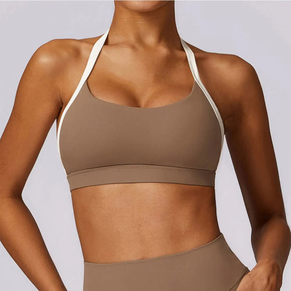 AURA HALTER BRA MOCHA