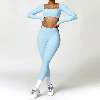 ELEVATE LONG SLEEVE CROP AND PANT 2PCS SET