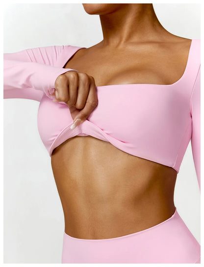 ELEVATE LONG SLEEVE CROP PINK