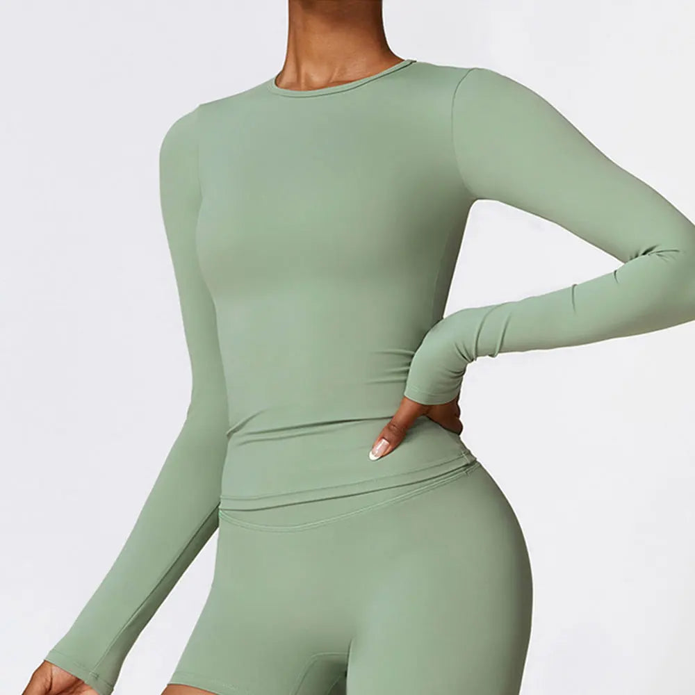 DAISY LONG SLEEVE TOP BASIL GREEN