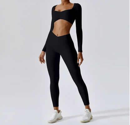 black long sleeve activewear top